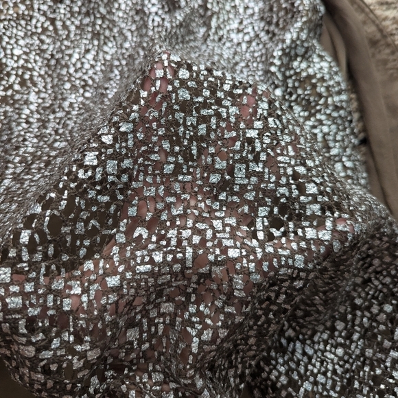 Hale Bob Silk Wool Layered Sheer Chiffon Halter Taupe Tank Top Size S - Picture 6 of 11